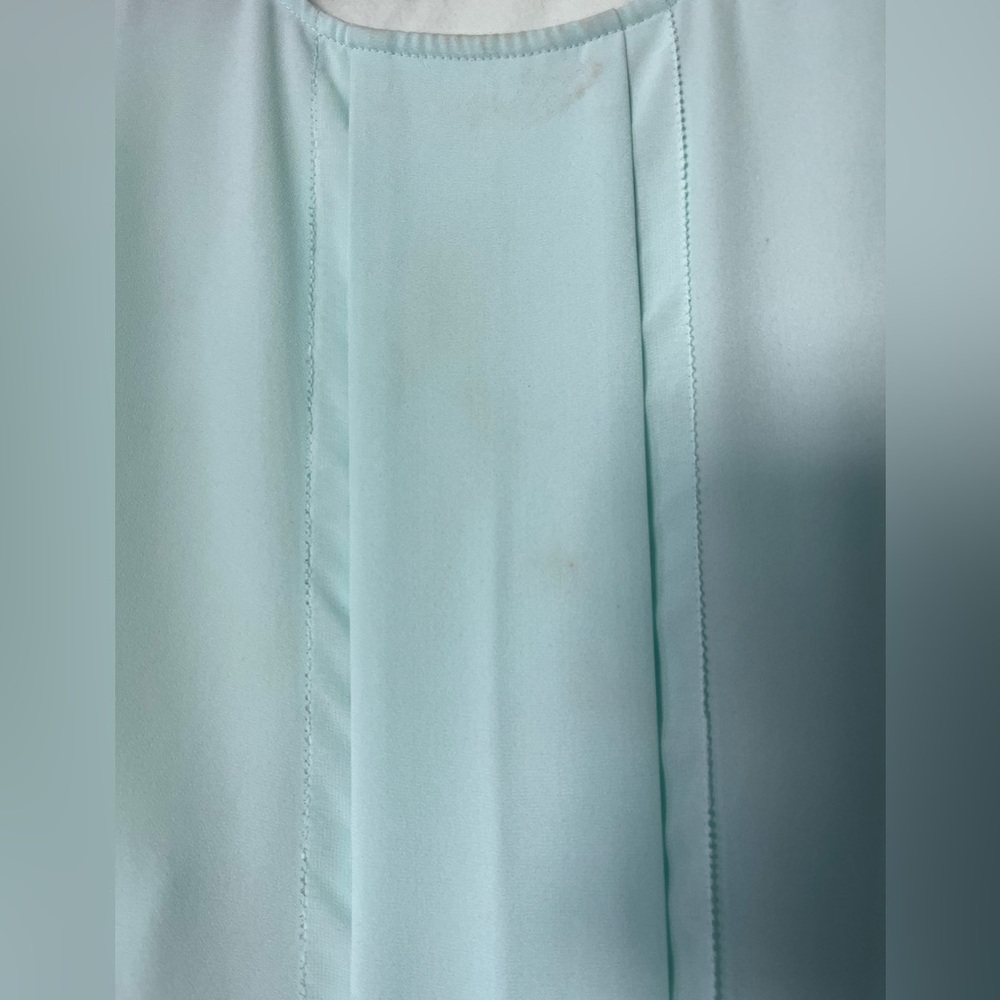 Ann Taylor medium blouse light blue turquoise career sleeveless suit - Picture 4 of 4